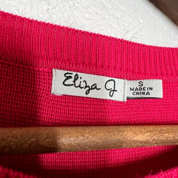 Eliza J Colorblock Sweater Dress Colorful Stripe Simple Modest - S - Picture 4 of 7